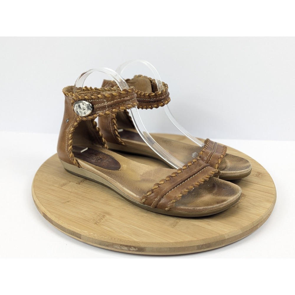 Pikolinos Alcudia Flats Sandals Womans 9 Brown Ankle Strap Bohemian EU 40